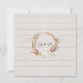 BOHO Rustikale Blumenpflaster Palmblätterhochzeit Einladung (Rückseite)