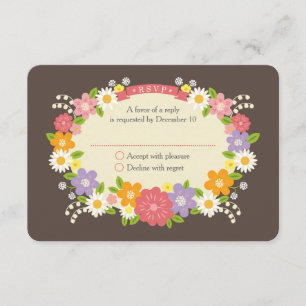 Boho Rustikale Blumenzeremonie RSVP Karte