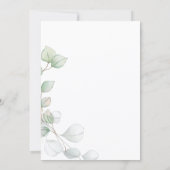 Boho-Rustikale Eukalyptus-Grün-Hochzeitsbrunch-Dek Einladung (Rückseite)