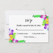 Boho Rustikale farbenfrohe Rose Sommerblumenhochze RSVP Karte (Vorderseite)