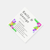 Boho Rustikale farbenfrohe Rose Sommerblumenhochze Serviette (Ecke)