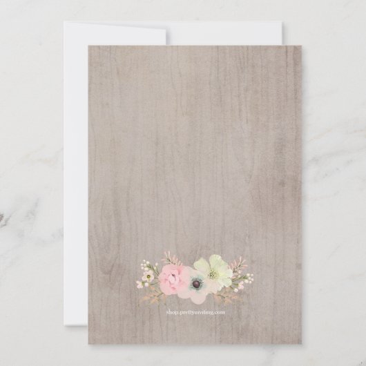 Boho Rustikale Feder und Blumenzwiebeleinladung Einladung (Rückseite)