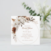 Boho-Rustikale Florale Brautparty Einladung (Stehend Vorderseite)