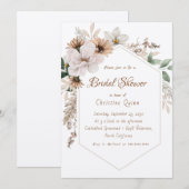 Boho-Rustikale Florale Brautparty Einladung (Vorne/Hinten)
