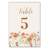 Boho-Rustikale Florale Herbst-Hochzeit Tischnummer (Vorderseite)
