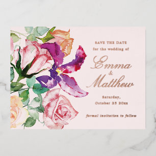 Boho Rustikale Gartenhochzeit - Termin vormerken Folien Feiertagspostkarte
