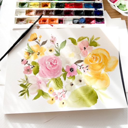 Boho rustikale, gelbe Blume chic Wedding RSVP