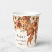 Boho Rustikale Herbst-Blumen-Baby-Party Pappbecher (Rückseite)