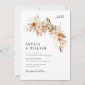 Boho rustikale Herbstflora Hochzeit Einladung (Vorderseite)