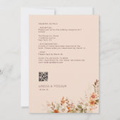 Boho rustikale Herbstflora Hochzeit Einladung (Rückseite)