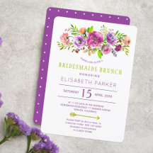 Boho rustikale lila grüne Blumensträuße Brunch