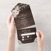 Boho Rustikale, neutrale Blume, die alle in O All In One Einladung (Abreißen)