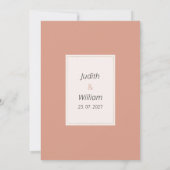 Boho rustikale rosa Korallenlippe Elfenbeinblume U Einladung (Rückseite)