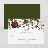 Boho Rustikale Wasserfarben-Blumentopf RSVP Karte (Vorne/Hinten)