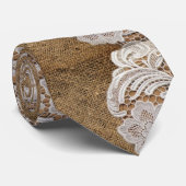 Boho-rustikale westliche Country-Jute und Spitze Krawatte (Gerollt)