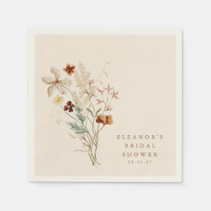 Boho-Rustikale Wiesenblumen Florale Hochzeitsfeier Serviette