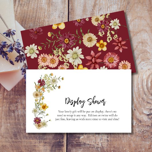 Boho rustikale Wildblume Babyduschkarte Begleitkarte