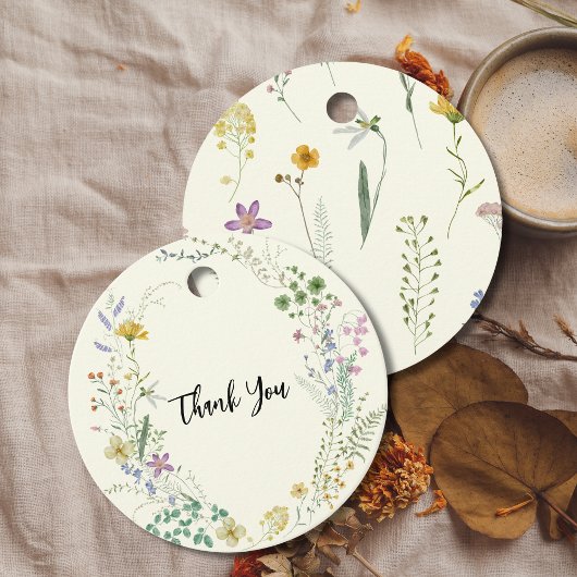 Boho rustikale Wildblume Geschenkanhänger