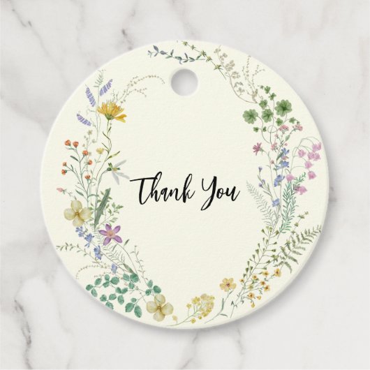 Boho rustikale Wildblume Geschenkanhänger (Vorderseite)