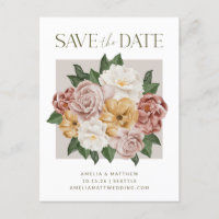 Boho-Rustikaler Blumenstrauß Elegant Save The Date