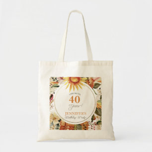Boho Rustikaler Herbst Sonnenblume 40. Geburtstag  Tragetasche