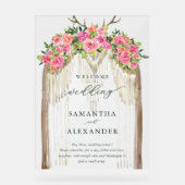 Boho Rustikaler Tor Rosen Western Hochzeit Willkom Acrylschild (Vorderseite)