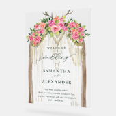 Boho Rustikaler Tor Rosen Western Hochzeit Willkom Acrylschild (Winkel)