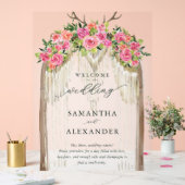 Boho Rustikaler Tor Rosen Western Hochzeit Willkom Acrylschild (Hochzeit)