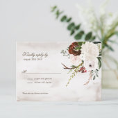 Boho rustikales Holz u. RSVP Karte (Stehend Vorderseite)