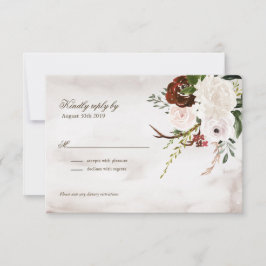 Boho rustikales Holz u. RSVP Karte