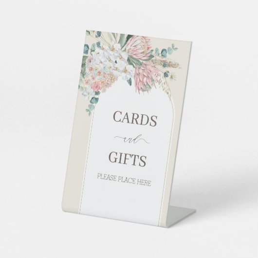 Boho Rustische Rose und Orchideen Blume Bridal Sho Sockelschild (Vorderseite)