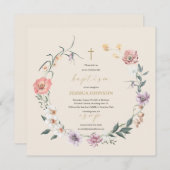 Boho Rustische Rose und Orchideen Blume Einladung (Vorne/Hinten)