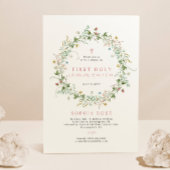 Boho Rustische Wildblumen Erste Heilige Kommune Einladung