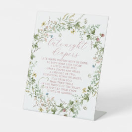 Boho Rustische Wildblumen Spätnächtliche Windeln s Sockelschild