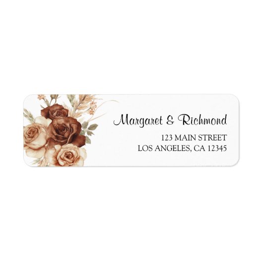 Boho Rusty Terracotta Floral Wedding Address (Vorne)