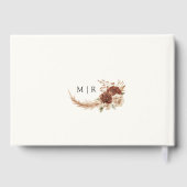Boho Rusty Terracotta Floral Wedding Guest Book Gästebuch (Rückseite)