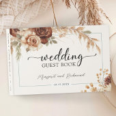 Boho Rusty Terracotta Floral Wedding Guest Book Gästebuch