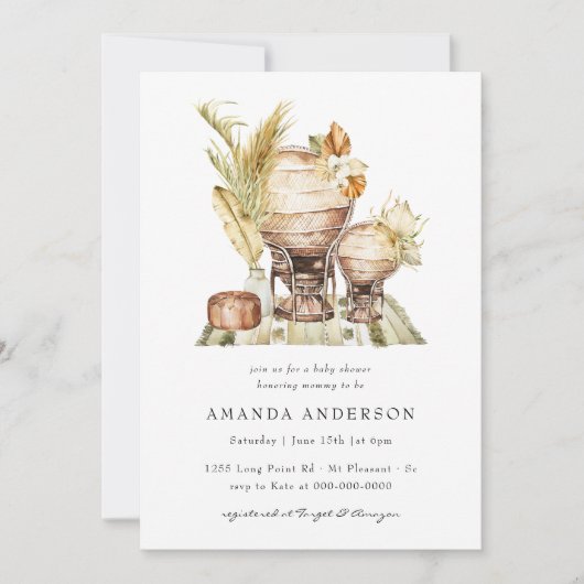 Boho Safari African Gender Neutral Boy Baby Dusche Einladung (Vorderseite)