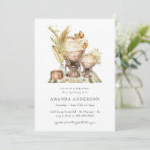 Boho Safari African Gender Neutral Boy Baby Dusche Einladung (Stehend Vorderseite)