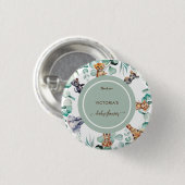 Boho Safari Animal Niedlich Greenery Baby Shower Button (Vorne & Hinten)