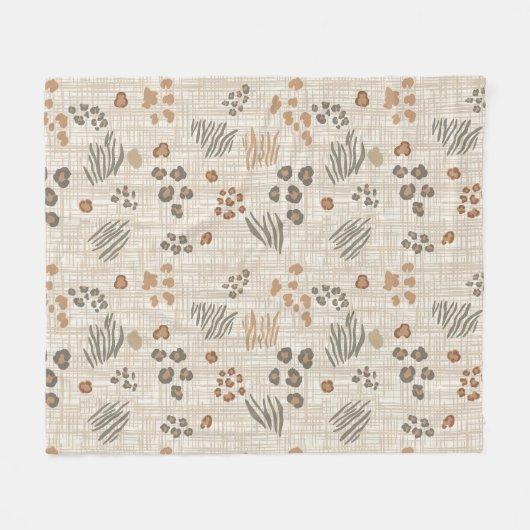 Boho Safari Animal Prints Weave ID1274 Fleecedecke (Vorderseite (Horizontal))