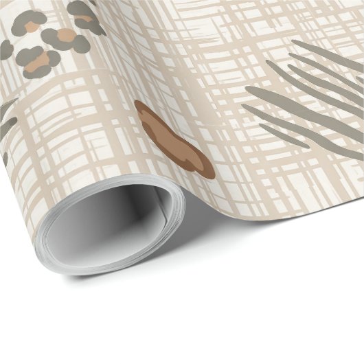 Boho Safari Animal Prints Weave ID1274 Geschenkpapier (Rolleneckpunkt)