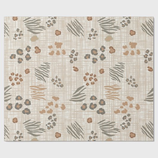 Boho Safari Animal Prints Weave ID1274 Geschenkpapier (Flach)