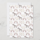 Boho Safari Animals Arch Pastel Baby Dusche Einladung (Rückseite)
