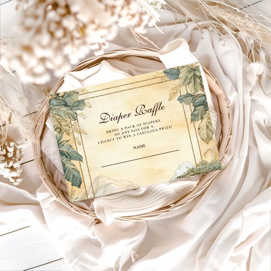 Boho Safari Animals Baby Shower Diapper Raffle Begleitkarte