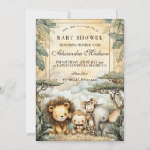Boho Safari Animals Baby Shower Einladung (Vorderseite)