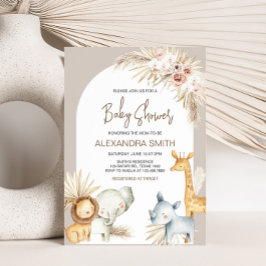 Boho Safari Animals Baby Shower Einladung
