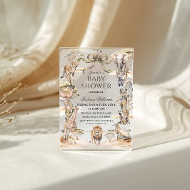 Boho Safari Animals Gender Neutral Baby Shower Acryleinladungen
