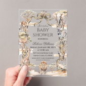 Boho Safari Animals Gender Neutral Baby Shower Acryleinladungen (Insitu (Handheld))