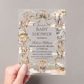 Boho Safari Animals Gender Neutral Baby Shower Acryleinladungen (Insitu (Handheld))